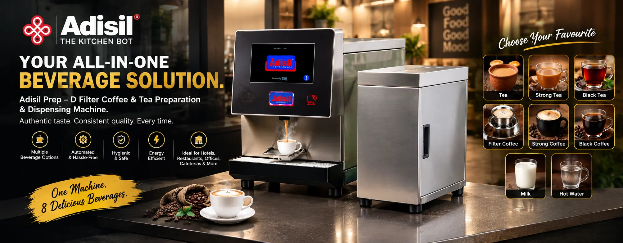 Coffee & Tea Preparation & Dispensing Machine