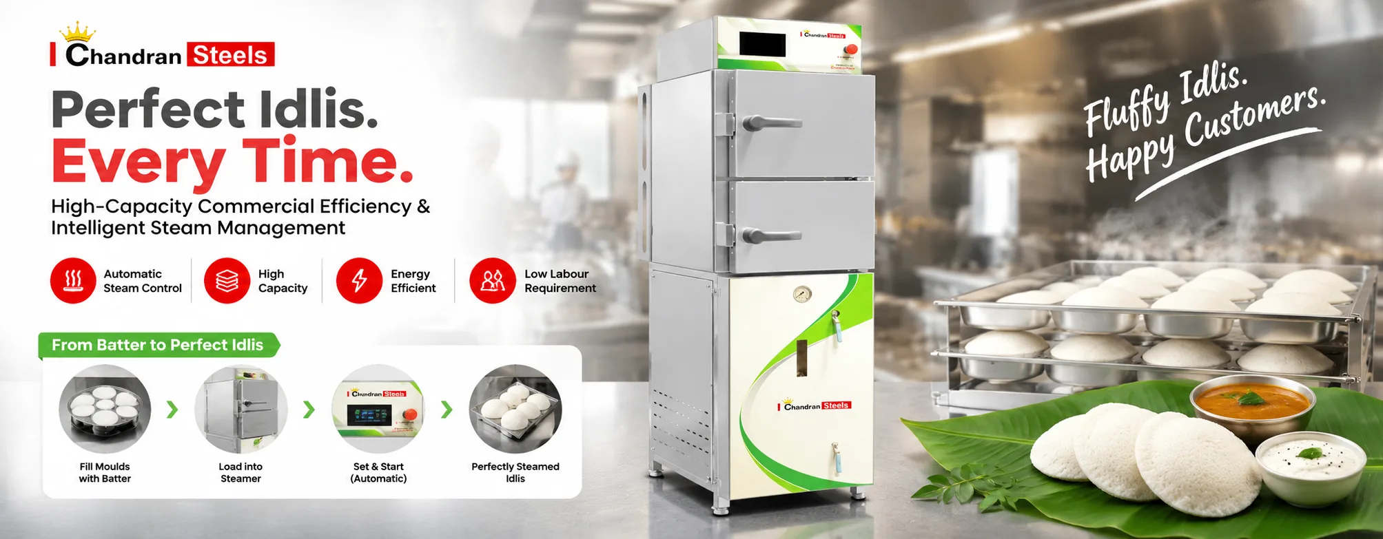 Automatic Idly Steamer