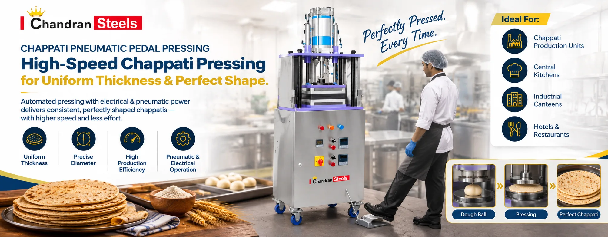 Chappati Pneumatic Pedal Pressing